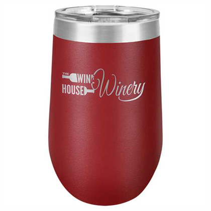 Picture of Polar Camel 16 oz. Maroon Vacuum Insulated Stemless Wine Glass w/Lid