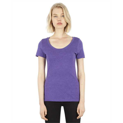 Picture of Ladies' 4.6 oz. Tri-Blend Scoop Neck T-Shirt