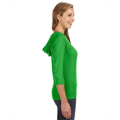 Picture of Ladies' 3/4-Sleeve Hooded Slub T-Shirt