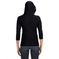 Picture of Ladies' 3/4-Sleeve Hooded Slub T-Shirt