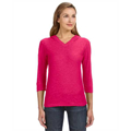 Picture of Ladies' 3/4-Sleeve Hooded Slub T-Shirt