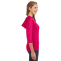 Picture of Ladies' 3/4-Sleeve Hooded Slub T-Shirt