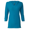 Picture of Ladies' 3/4-Sleeve Hooded Slub T-Shirt