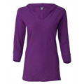 Picture of Ladies' 3/4-Sleeve Hooded Slub T-Shirt