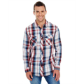 Picture of Men's Long-Sleeve Plaid Pattern Woven Shirt