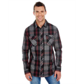 Picture of Men's Long-Sleeve Plaid Pattern Woven Shirt