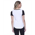 Picture of Ladies' CVC Varsity V-Neck T-Shirt