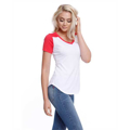 Picture of Ladies' CVC Varsity V-Neck T-Shirt