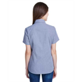 Picture of Ladies' Microcheck Gingham Short-Sleeve Cotton Shirt