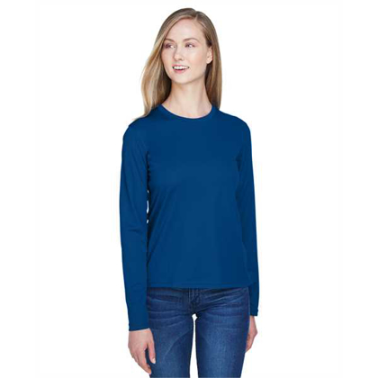 Picture of Ladies' Agility Performance Long-Sleeve Piqué Crewneck