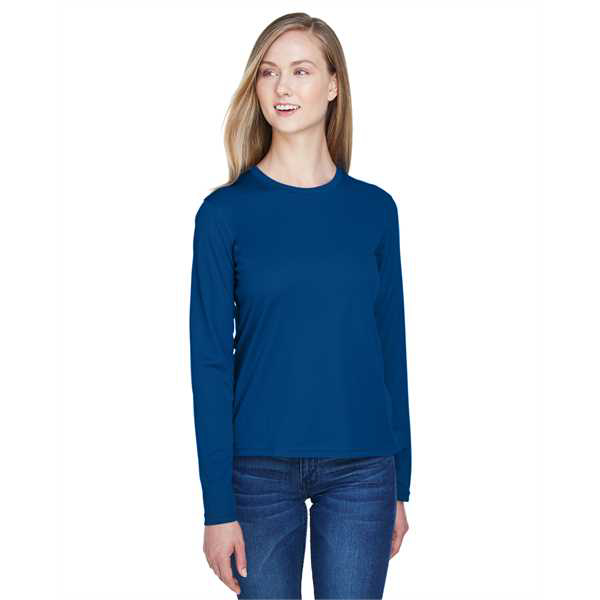 Picture of Ladies' Agility Performance Long-Sleeve Piqué Crewneck
