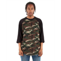 Picture of Adult 6 oz., 3/4-Sleeve Camo Raglan T-Shirt