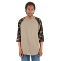 Picture of Adult 6 oz., 3/4-Sleeve Camo Raglan T-Shirt