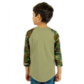Picture of Youth 6 oz., 3/4-Sleeve Camo Raglan T-Shirt