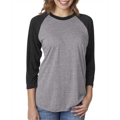 Picture of Unisex Triblend 3/4-Sleeve Raglan