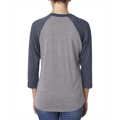Picture of Unisex Triblend 3/4-Sleeve Raglan