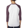 Picture of Unisex Triblend 3/4-Sleeve Raglan