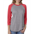 Picture of Unisex Triblend 3/4-Sleeve Raglan