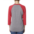 Picture of Unisex Triblend 3/4-Sleeve Raglan