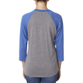 Picture of Unisex Triblend 3/4-Sleeve Raglan