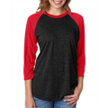 Picture of Unisex Triblend 3/4-Sleeve Raglan