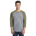 Picture of Unisex Triblend 3/4-Sleeve Raglan