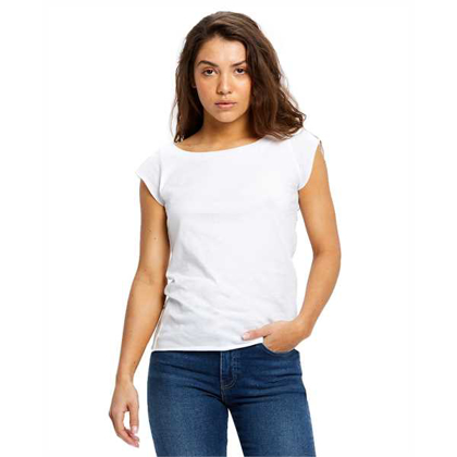 Picture of Ladies' 3.8 oz. Cap Sleeve Raw Edge Open Neck