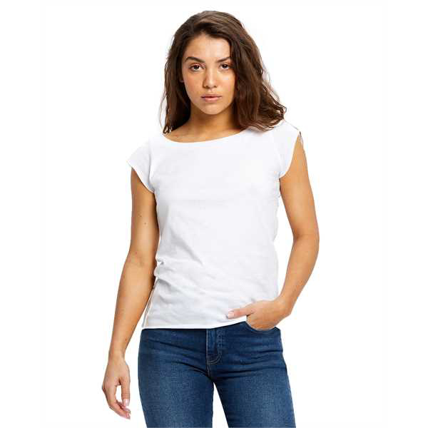 Picture of Ladies' 3.8 oz. Cap Sleeve Raw Edge Open Neck