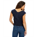 Picture of Ladies' 3.8 oz. Cap Sleeve Raw Edge Open Neck
