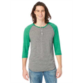 Picture of Unisex Eco-Jersey™ 3/4-SleeveRaglan Henley