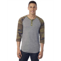 Picture of Unisex Eco-Jersey™ 3/4-SleeveRaglan Henley