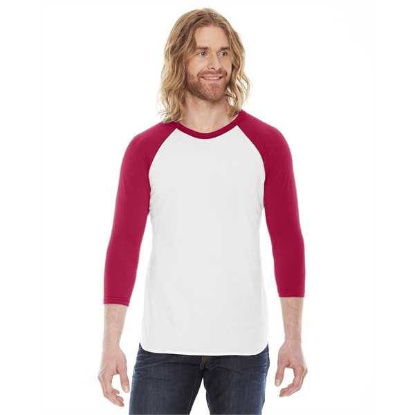 Picture of Unisex Poly-Cotton USA Made 3/4-Sleeve Raglan T-Shirt