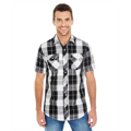 Picture of Men's Short-Sleeve Plaid Pattern Woven Shirt
