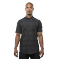 Picture of Men's Short-Sleeve Plaid Pattern Woven Shirt