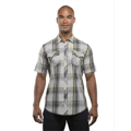 Picture of Men's Short-Sleeve Plaid Pattern Woven Shirt
