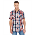 Picture of Men's Short-Sleeve Plaid Pattern Woven Shirt