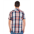 Picture of Men's Short-Sleeve Plaid Pattern Woven Shirt