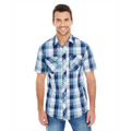 Picture of Men's Short-Sleeve Plaid Pattern Woven Shirt
