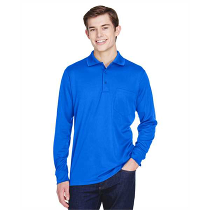 Picture of Adult Pinnacle Performance Long-Sleeve Piqué Polo with Pocket