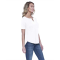 Picture of Ladies' 4.3 oz., CVC Slit V-Neck T-Shirt