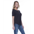 Picture of Ladies' 4.3 oz., CVC Slit V-Neck T-Shirt