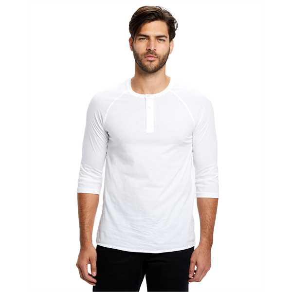 Picture of Unisex 3.5 oz. 3/4-Sleeve Raglan Henley