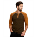Picture of Unisex 5.2 oz. 3/4-Sleeve Triblend Over-Dyed Raglan