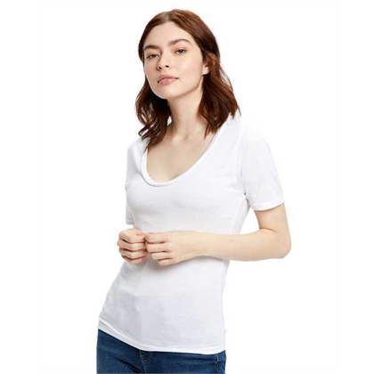 Picture of Ladies' 2.5 oz. Short-Sleeve Deep Scoop Neck Blouse