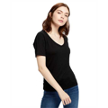 Picture of Ladies' 2.5 oz. Short-Sleeve Deep Scoop Neck Blouse