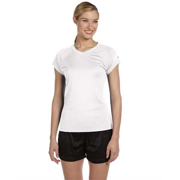 Picture of Ladies' 4.1 oz. Double Dry® V-Neck T-Shirt
