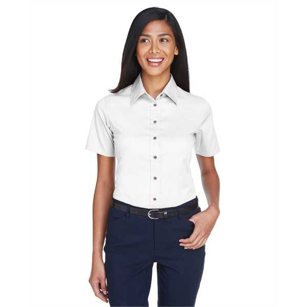 Picture of Ladies' Easy Blend™ Short-Sleeve Twill Shirt with Stain-Release