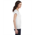 Picture of Ladies' SoftStyle® 4.5 oz. Fitted V-Neck T-Shirt