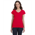 Picture of Ladies' SoftStyle® 4.5 oz. Fitted V-Neck T-Shirt