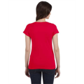 Picture of Ladies' SoftStyle® 4.5 oz. Fitted V-Neck T-Shirt